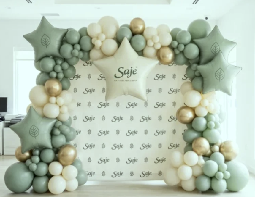 Custom balloon arch in pastel tones